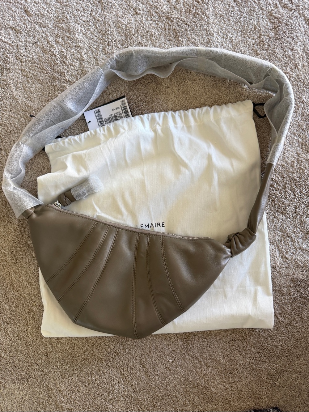 Lemaire dark khaki small croissant Crossbody Shoulder Bag